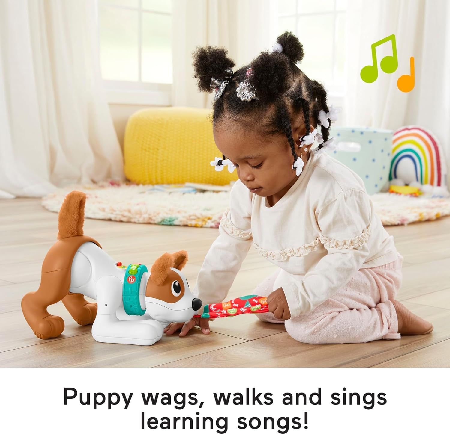 Fisher-Price Baby Learning Toy 123 Crawl with Me Puppy Electronic Dog with Smart Stages Content & Lights for Ages 6+ Months (Amazon Exclusive)