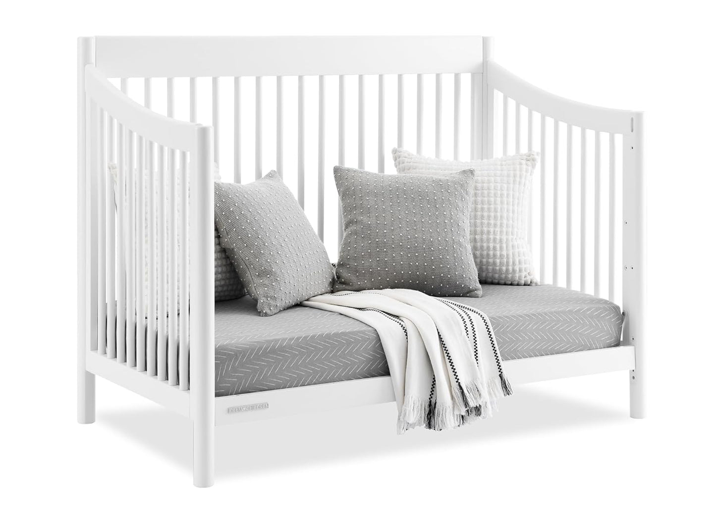 Delta Children Brooks 6-In-1 Convertible Crib - Greenguard Gold Certified, Bianca White