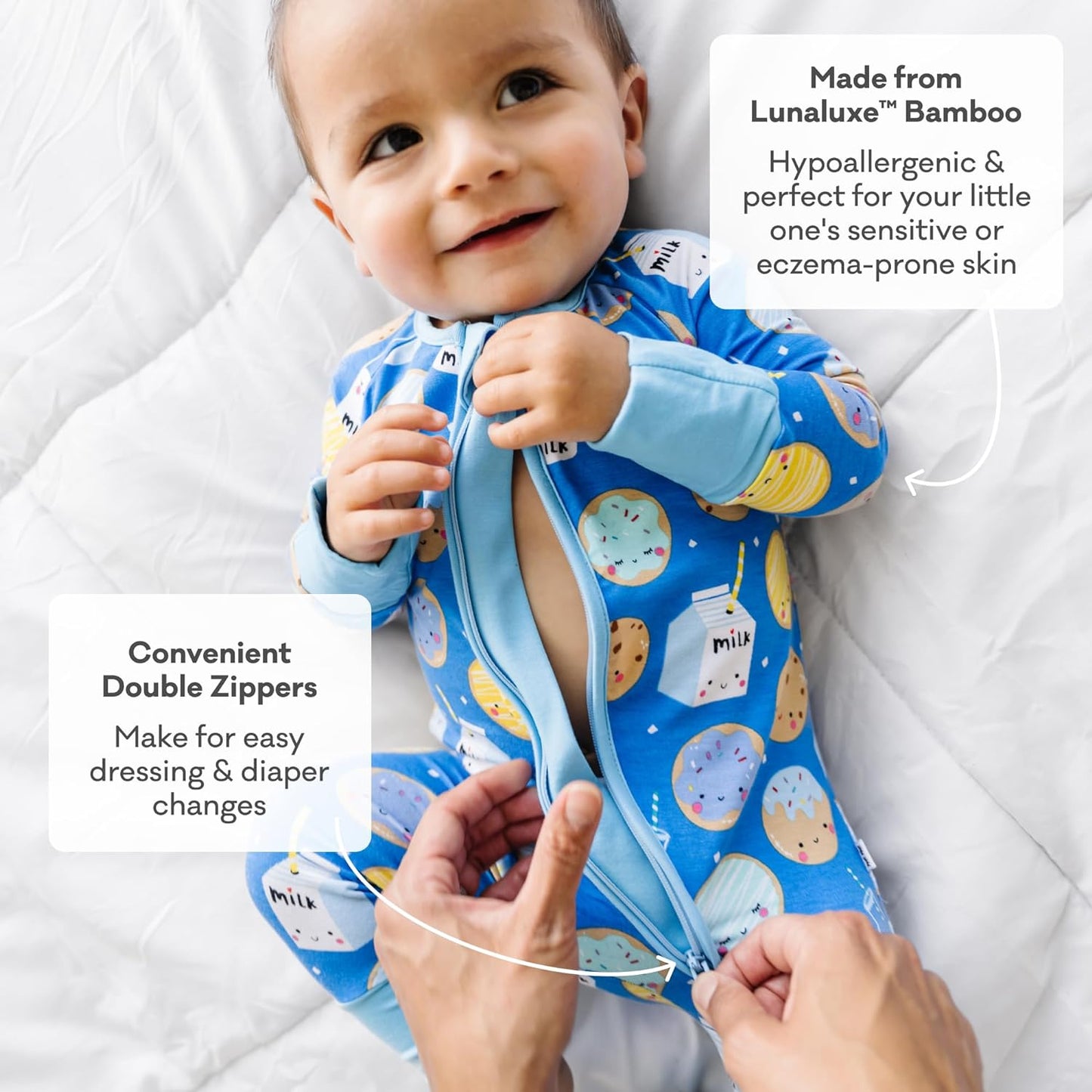 Little Sleepies Zipper Pajamas for Baby Boys & Baby Girls, Toddler Pajamas, Snug Fit, 2-Way Zipper, Viscose from Bamboo