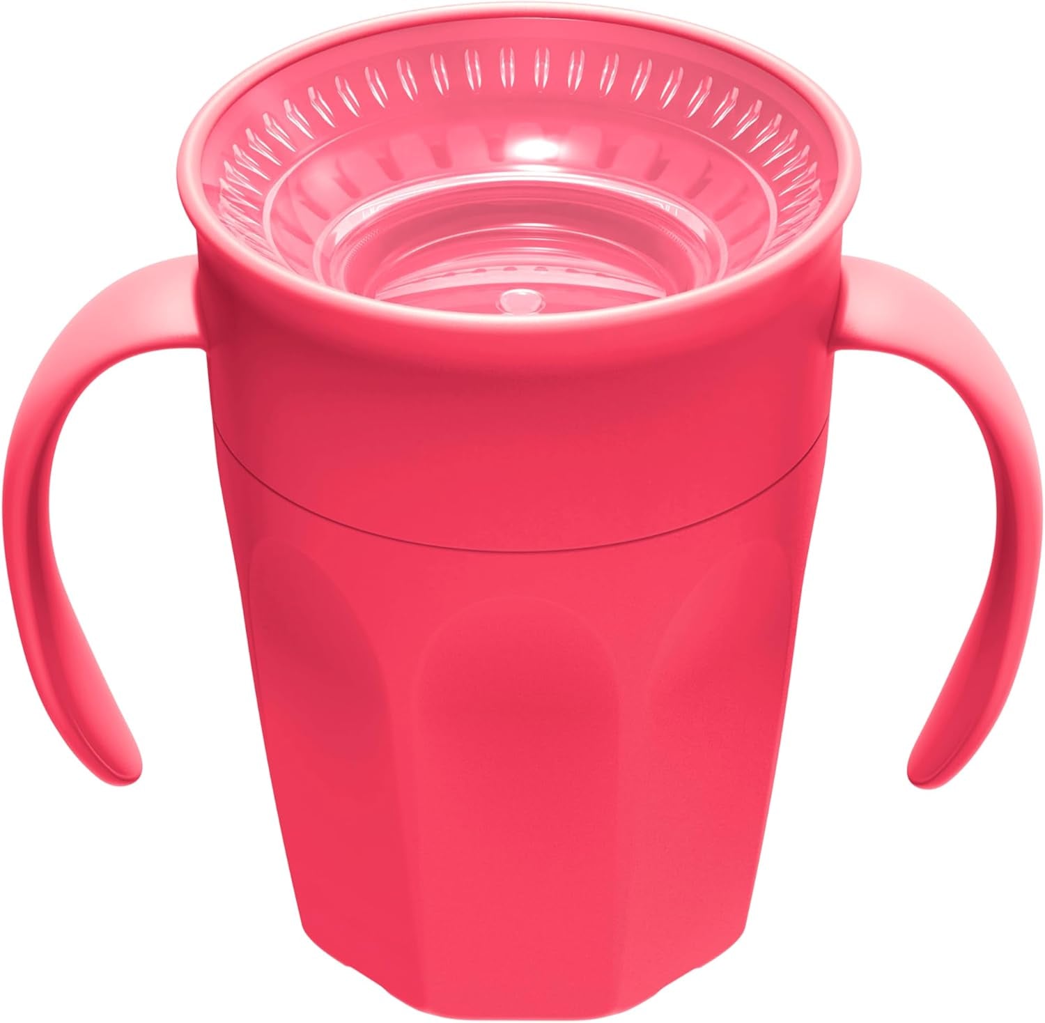 Dr. Brown'S Milestones Cheers 360 Cup Spoutless Transition Cup with Handles for Easy Grip & Leak-Free Learning, Pink, 7Oz/200Ml, 6M+ (Colors May Vary)