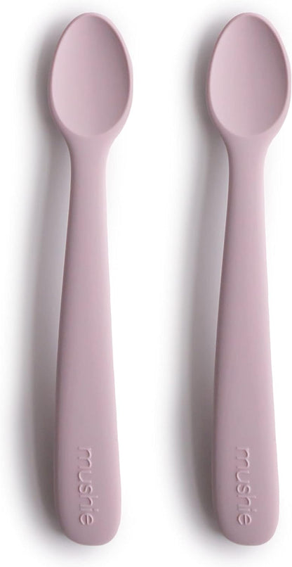 Mushie Silicone Baby Feeding Spoons | 2 Pack (Soft Lilac)