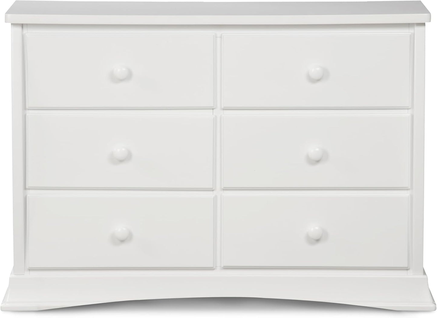 Delta Children Bentley 6 Drawer Dresser with Interlocking Drawers - Greenguard Gold Certified, White