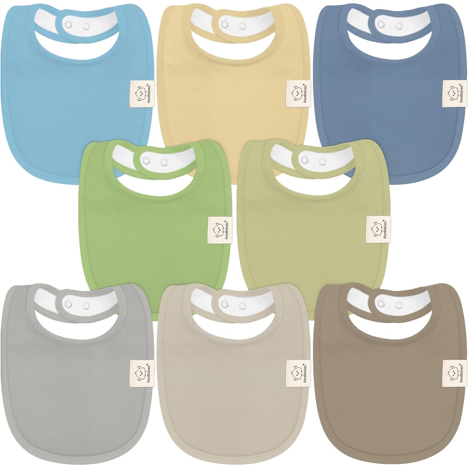 8-Pack Organic Baby Bibs for Boys, Girls - Soft Cotton Drooling and Teething Baby Bibs, Baby Girl Bibs, Baby Boy Bibs, Baby Drool Bibs for Baby Girl, Boy, Newborn Infant Bibs (Grayscale)