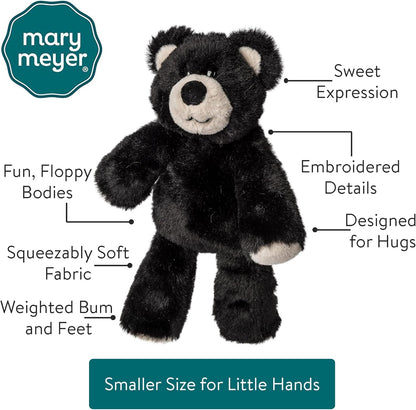 Mary Meyer Stuffed Animal Marshmallow Zoo Soft Toy, 9-Inches, Junior Black Bear