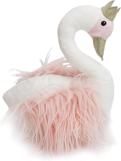 MON AMI Sissi Princess White Swan Stuffed Animal – 12”, Soft Lux Fur Wings, Fun Adorable Soft Plush Toy Gift for Kids of All Ages, Home Decor