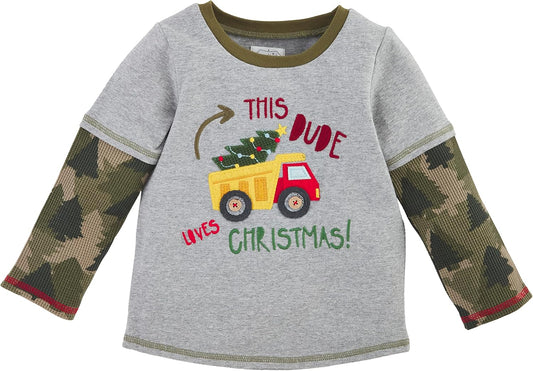 Mud Pie Boys Tee, Christmas Dude