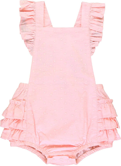 Rufflebutts® Baby/Toddler Girls Flutter Overall Ruffled Romper