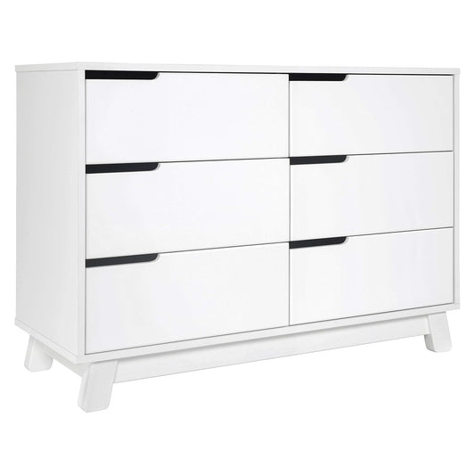 Babyletto Hudson 6-Drawer Assembled Double Dresser in White, Greenguard Gold Certified