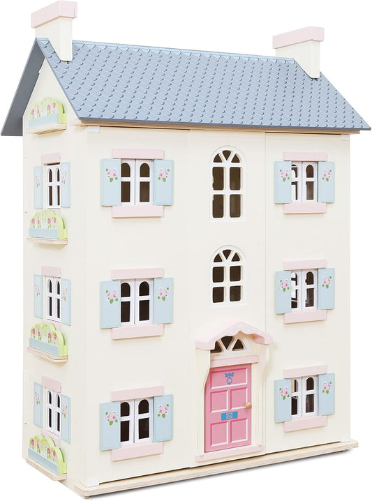 Le Toy Van - Gorgeous Cherry Tree Hall Large 4 Storey Wooden Doll House Play Set for Girls or Boys | Great as a Gift | Suitable for Ages 3+