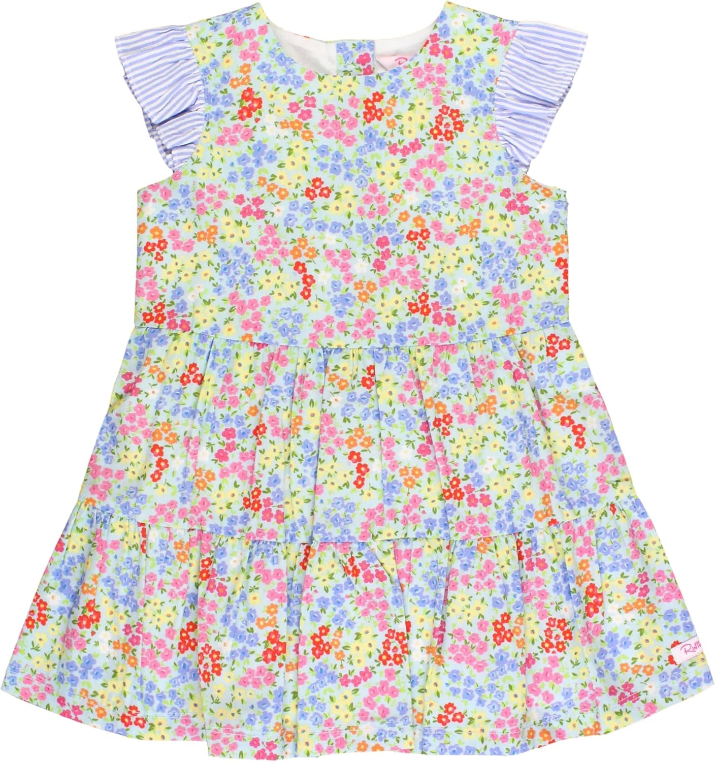 Rufflebutts® Baby/Toddler Girls Printed Pinafore Cross-Back Sun Dress, Short Sleeve/Sleeveless Styles