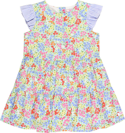 Rufflebutts® Baby/Toddler Girls Printed Pinafore Cross-Back Sun Dress, Short Sleeve/Sleeveless Styles