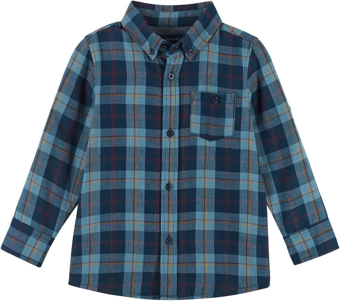 Andy & Evan Boys' Plaid Twofer Button-Down Shirt (Toddler/Little Kids)