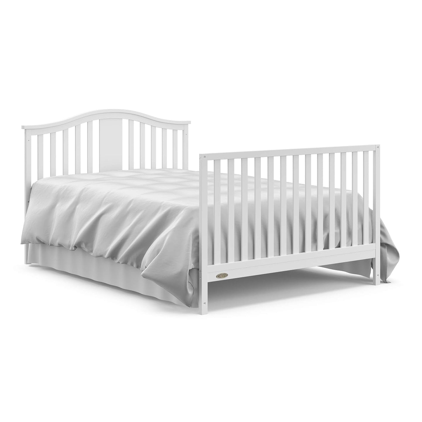 Graco Solano 4-In-1 Convertible Crib with Drawer Combo (White) – GREENGUARD Gold Certified, Includes Full-Size Nursery Storage Drawer, Converts to Toddler Bed and Full-Size Bed