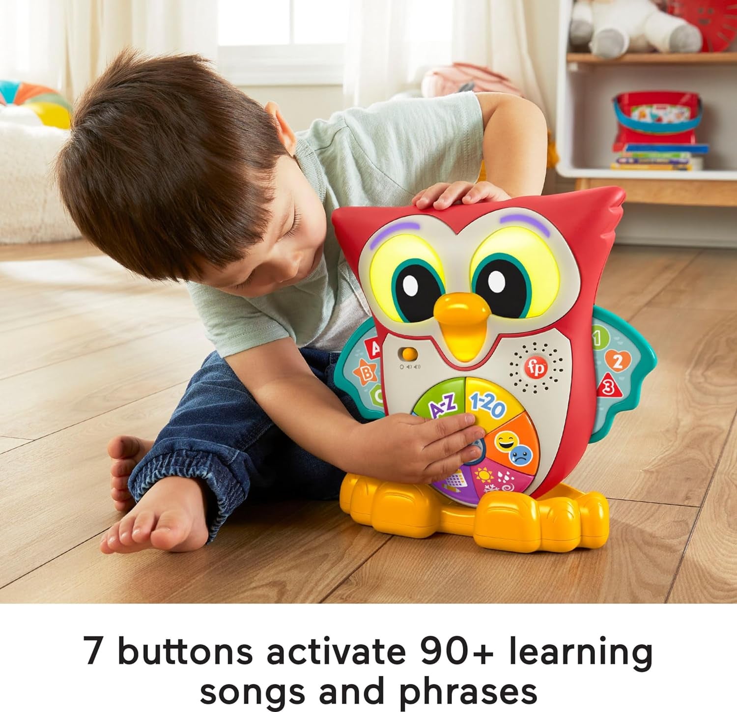 Fisher-Price Toddler Learning Toy Linkimals Light-Up & Learn Owl for Ages 18+ Months, Compatible Only with Linkimals Items