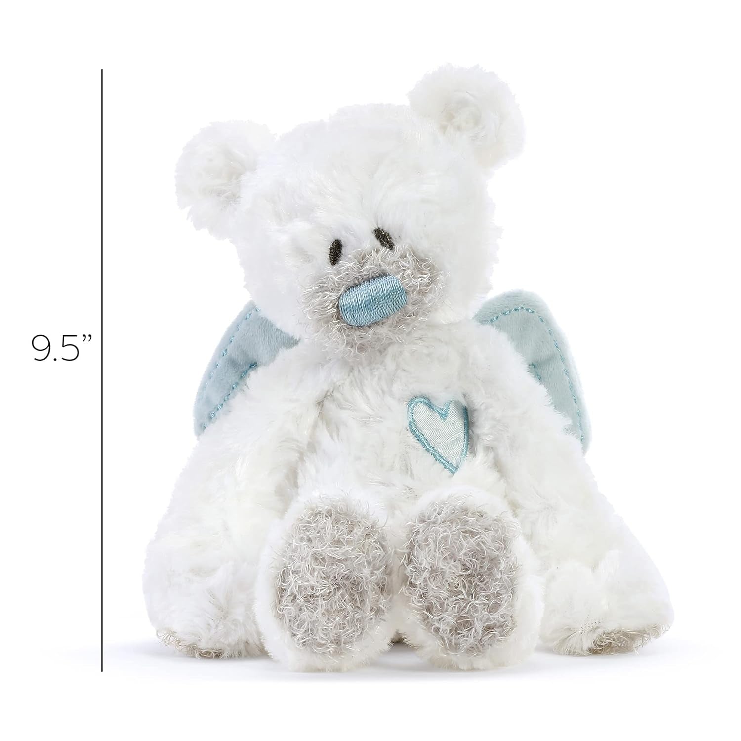 DEMDACO Blue Guardian Angel Bear 9.5 Inch Plush Children'S Stuffed Animal Activity Rattle Toy