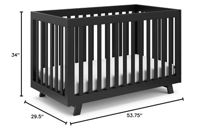 Storkcraft Beckett Convertible Crib (Black) – Converts from Baby Crib to Toddler Bed and Daybed, Fits Standard Full-Size Crib Mattress, Adjustable Mattress Support Base