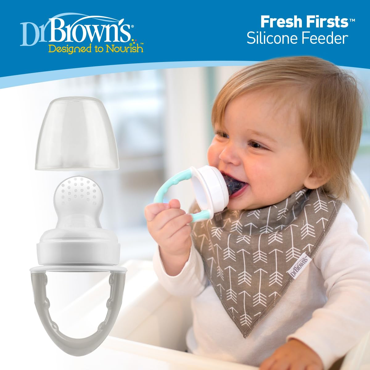 Dr. Brown'S Designed to Nourish, Fresh Firsts Silicone Feeder, Mint, One Size