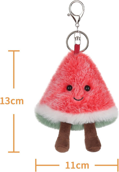 Apricot Lamb Watermelon Cute Keychain, Soft Stuffed Plush Keychain Toys for Kids’ Backpack, Purse, 3.5Inches