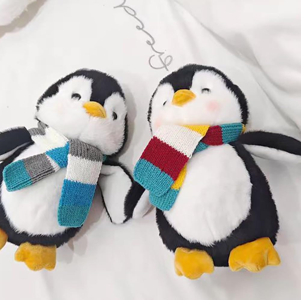 8Inch Penguin Stuffed Animal with Striped Scarf, Soft Stuffed Bear Plushie Toys, Birthday Christmas Valentine'S Day Gifts for Kid Boys Girls