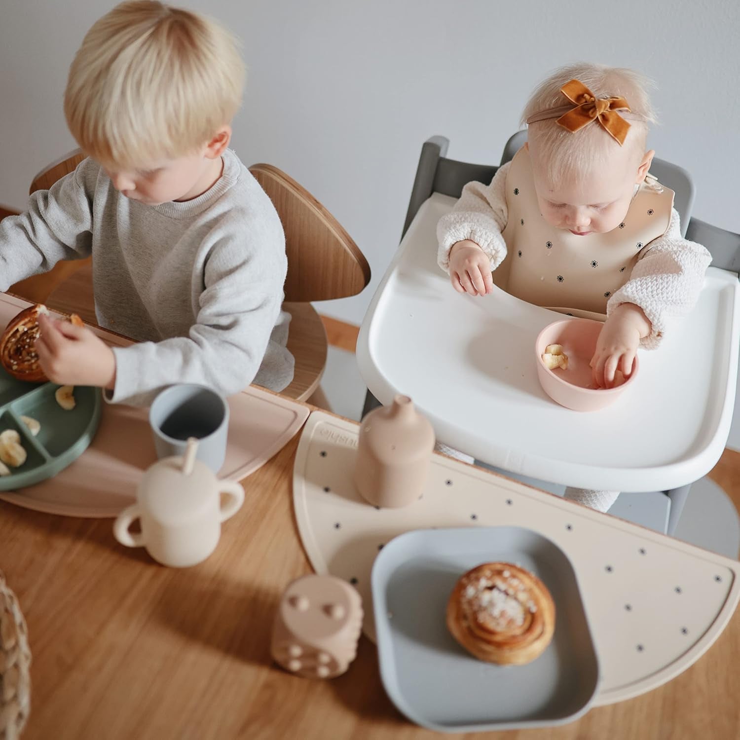 Mushie Silicone Placemat for Kids | Bpa-Free Non-Slip Design (Clay)