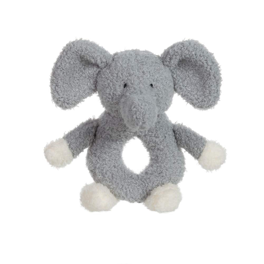 Apricot Lamb Baby Lovey Elephant Soft Rattle Toy, Plush Stuffed Animal for Newborn Soft over 0 Months (Gray Elephant, 6 Inches)