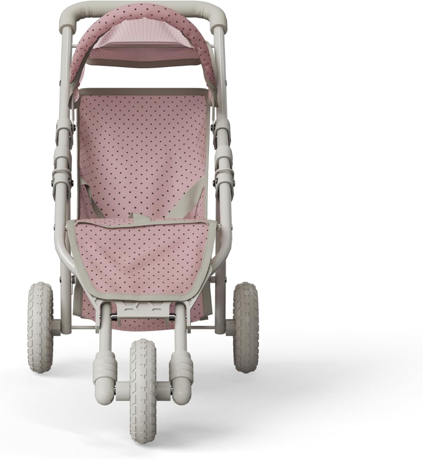 Olivia'S Little World Doll Jogging-Style Stroller with Canopy, Storage Underneath, Pink and Cream and Gray