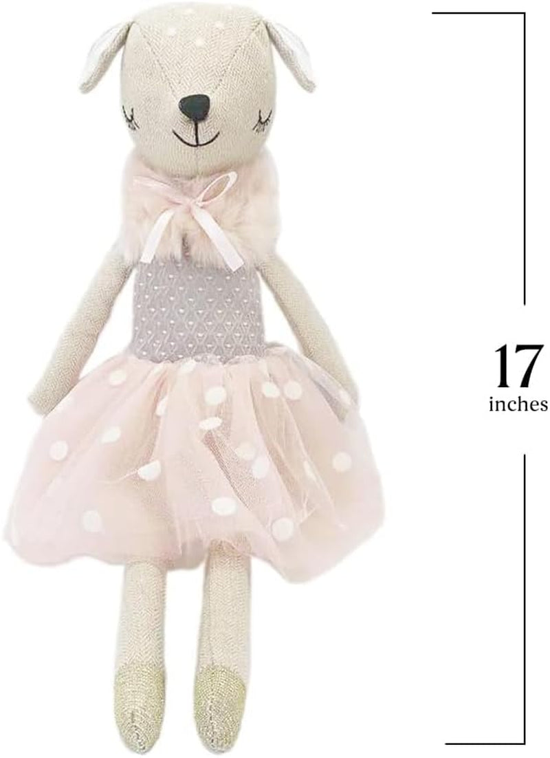 MON AMI Doe Ballerina Stuffed Doll – 17”, Designer Dress & Shawl, Plush Ballerina Doll for Girls, Use as Toy or Room Decor, Gift for Kids of All Ages