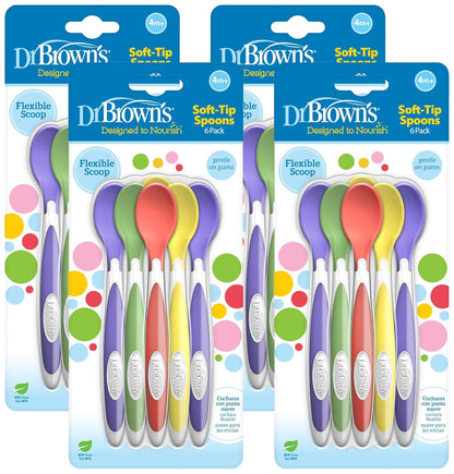 Dr. Brown'S Tempcheck Temperature Color-Changing Spoons for Babies and Toddlers, BPA Free, 4 Count (Pack of 1)