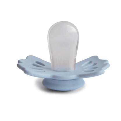 FRIGG Lucky Symmetrical Silkysoft Silicone Baby Pacifier | Made in Denmark | Bpa-Free (Slate/Powder Blue, 0-6 Months)