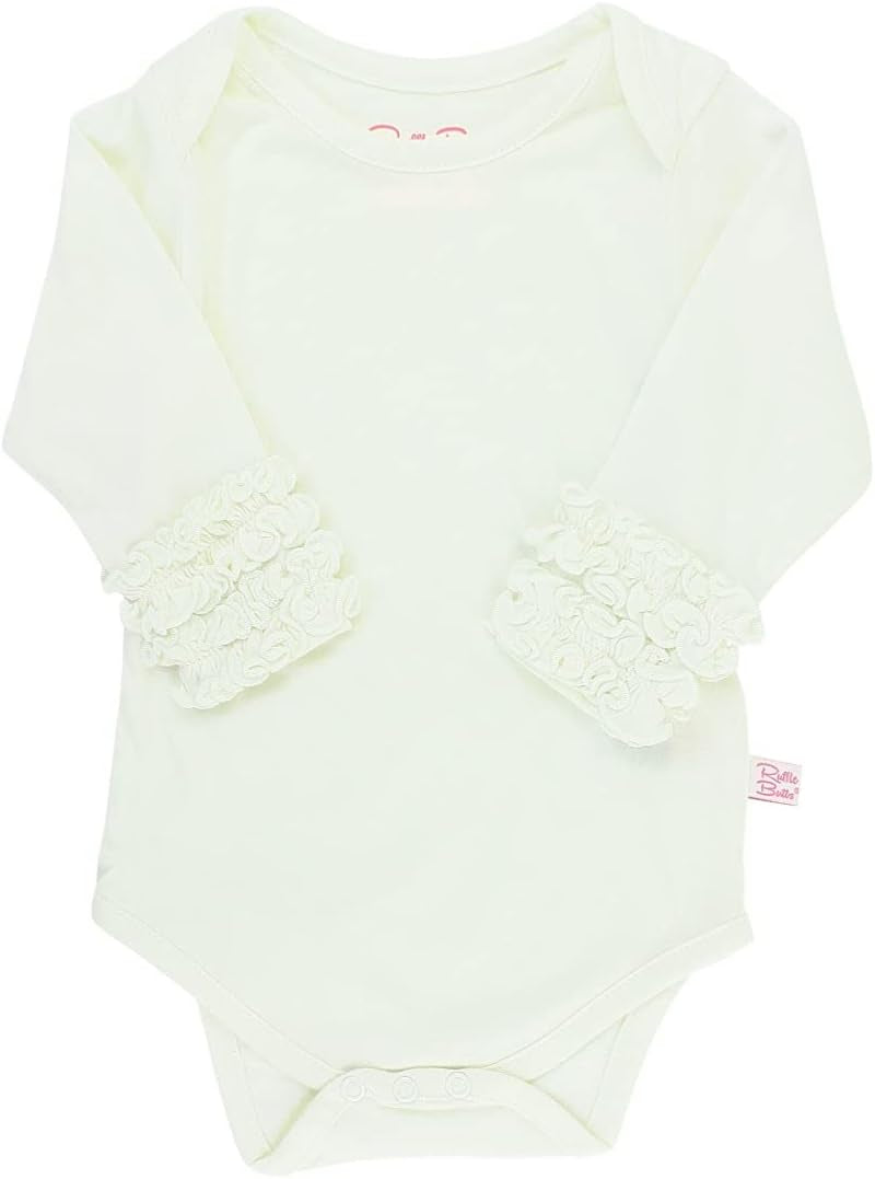 Rufflebutts Baby/Toddler Girls Knit Long Sleeve Ruffle Bodysuit with Snaps