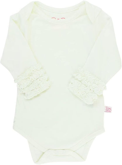 Rufflebutts Baby/Toddler Girls Knit Long Sleeve Ruffle Bodysuit with Snaps