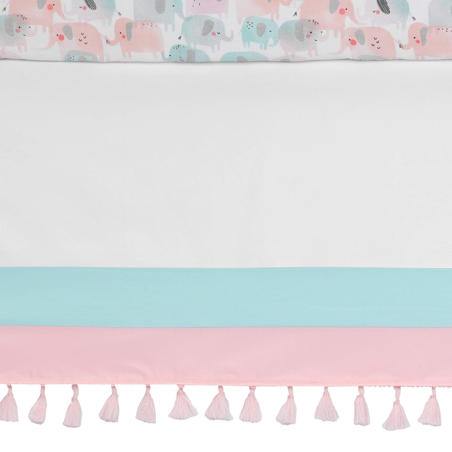 Lambs & Ivy Watercolor Pastel Pink/Mint Rainbow 5-Piece Baby Crib Bedding Set