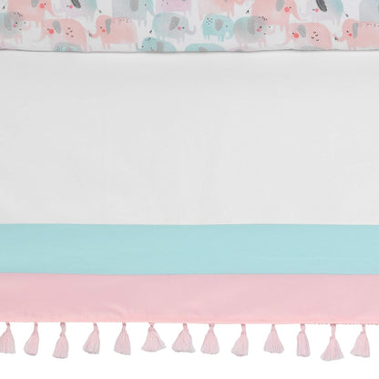 Lambs & Ivy Watercolor Pastel Pink/Mint Rainbow 5-Piece Baby Crib Bedding Set