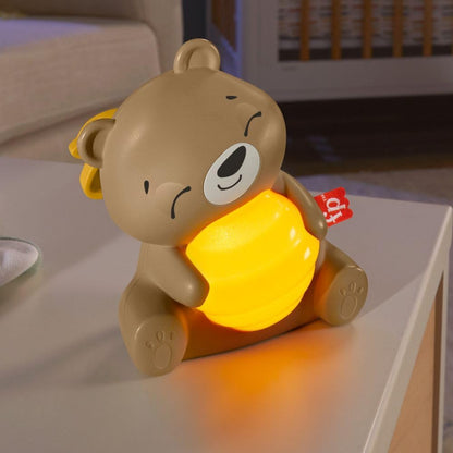 Fisher Price Baby Toy Beary Soothing Portable Sound Machine with Music, Night Light & Customizable Timer for Newborns 0+ Months