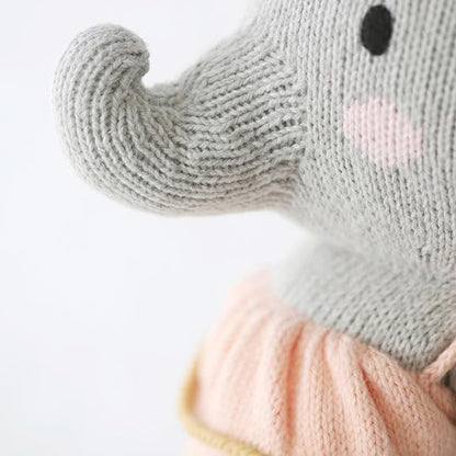 Cuddle + Kind Eloise the Elephant Little 13" Hand-Knit Doll – 1 Doll = 10 Meals, Fair Trade, Heirloom Quality, Handcrafted in Peru, 100% Cotton Yarn