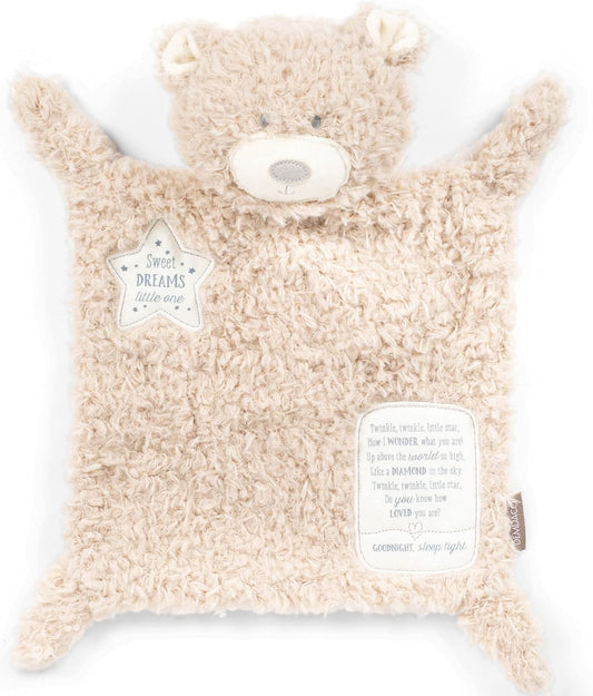 DEMDACO Fuzzy Brown Bear Sweet Dreams Polyester Plush Children'S Stuffed Animal Blankie