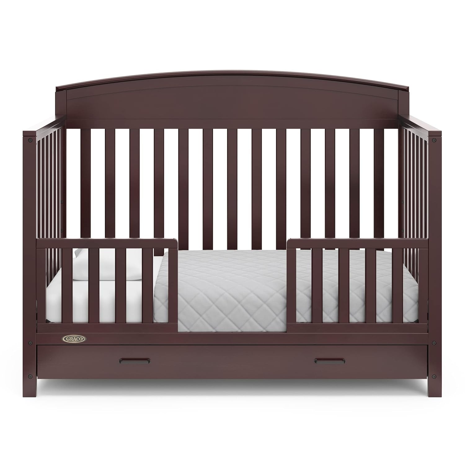 Graco Benton 5-In-1 Convertible Crib with Drawer (Espresso) - Converts from Baby Crib to Toddler Bed, Daybed and Full-Size Bed, Fits Standard Full-Size Crib Mattress, Adjustable Mattress Support Base