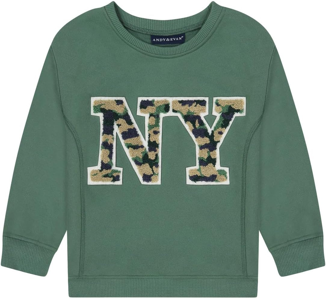 Andy & Evan Boys' Chenille Sweatshirt with Front Graphic, Fall and Winter Sweaters for Boys