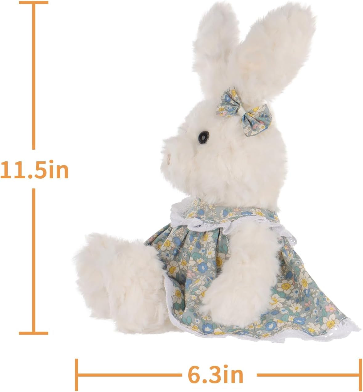 Apricot Lamb Blueberry Rabbit Plush Stuffed Animals for Kids, Soft Cute Bunny Plush Toys for Baby Girl and Boy, Fluffy Blueberry Rabbit White 11.5 Inches