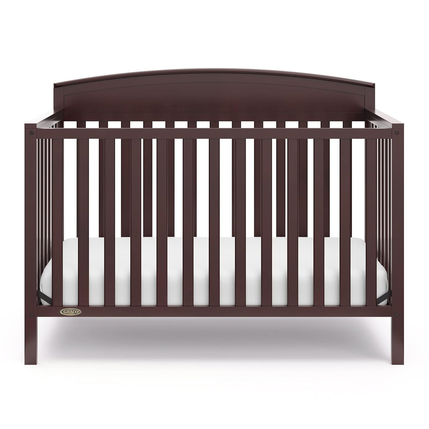 Graco Benton 5-In-1 Convertible Crib (Espresso) – GREENGUARD Gold Certified, Converts from Baby Crib to Toddler Bed, Daybed and Full-Size Bed, Fits Standard Full-Size Crib Mattress