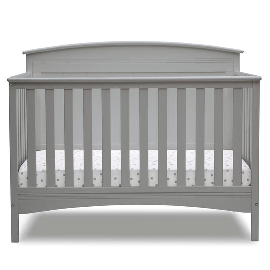 Delta Children Archer Solid Panel 4-In-1 Convertible Baby Crib - Greenguard Gold Certified, Grey