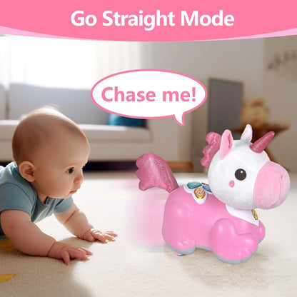 Iplay, Ilearn Baby Toys 6-12 Months, Crawling Toys for 9-12 Month Girls, Infant Tumny Time, 1 Year Old 1St Birthday Gift, Unicorn Musical Toys for Toddlers 0-2, Light up Sensory Baby Toys 12-18 Months