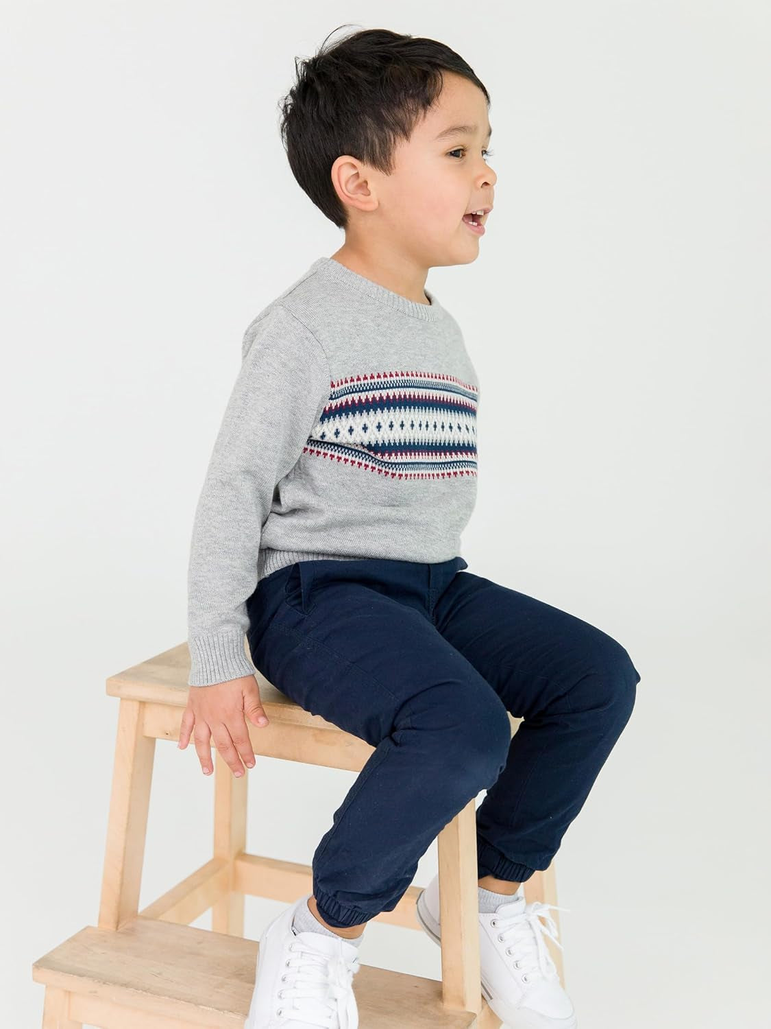 RUGGEDBUTTS® Baby/Toddler Boys Pullover Quarter-Zip Sweater