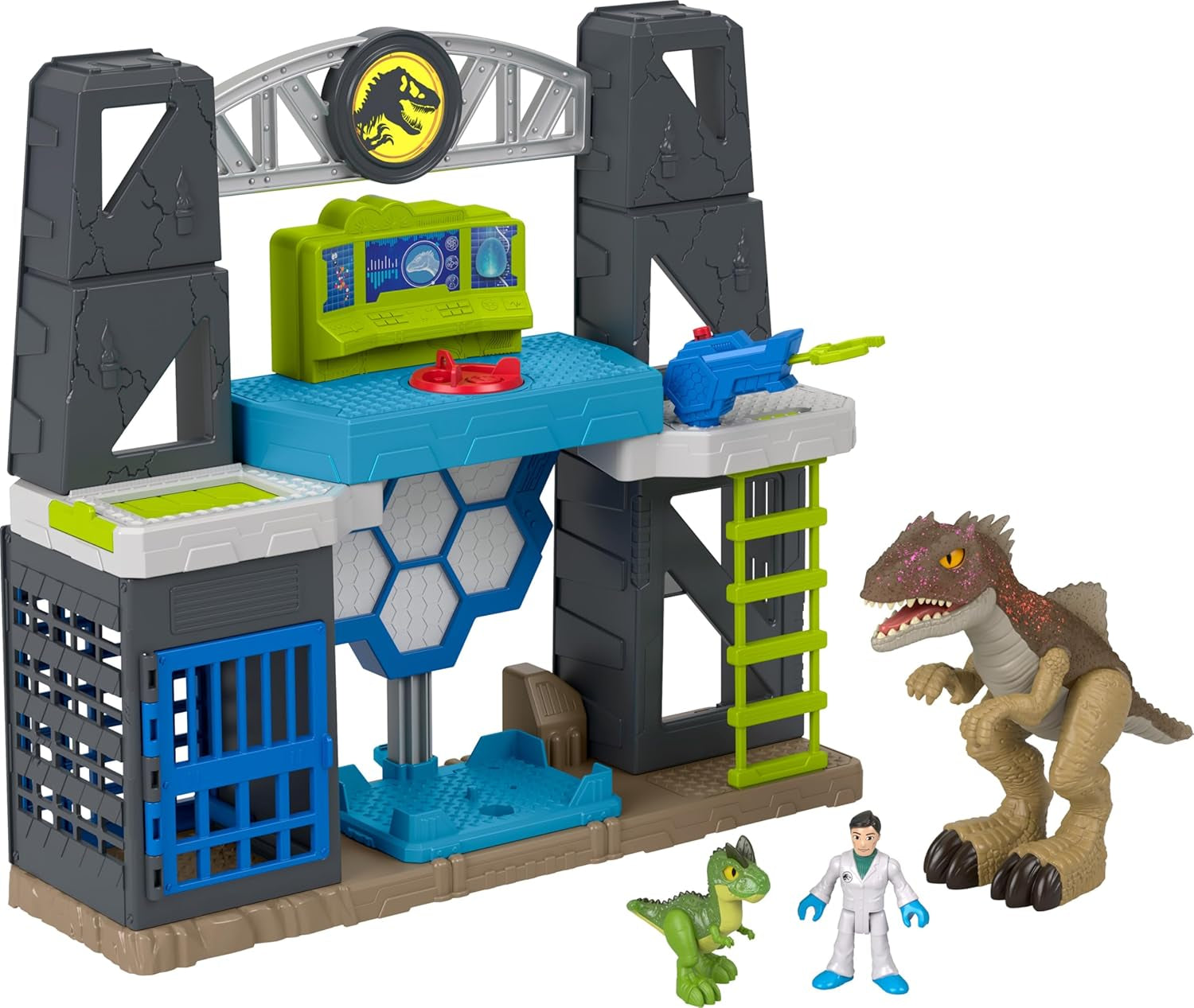 Fisher-Price Imaginext Jurassic World Dinosaur Toys Scan & Glow Dino Playset with Lights & Sounds for Kids Ages 3+ Years​