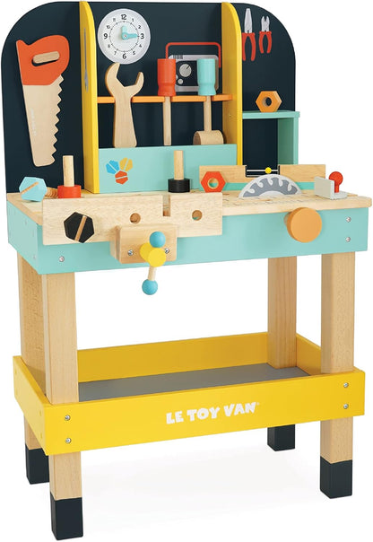 Le Toy Van - Wooden Toy Work Bench Set | Large Educational Construction Set for Role Play | Pretend Play Wooden Tools - Suitable for 3 Year Olds+