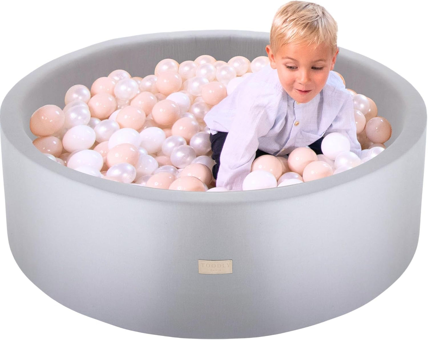 Ball Pit for Toddlers and Babies 35.5 in - Soft Foam Baby Ball Pit - Durable Ball Pit for Babies - Soft Feel Ball Pits for Toddlers 1-3 - Foam Ball Pit for Toddlers Balls NOT Included - Grey