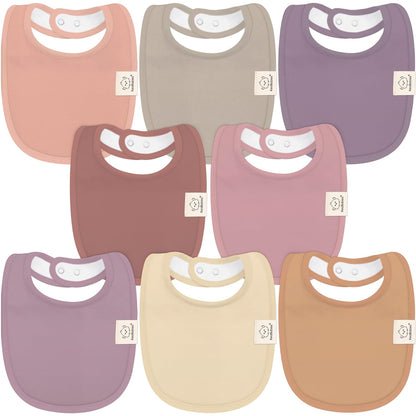 8-Pack Organic Baby Bibs for Boys, Girls - Soft Cotton Drooling and Teething Baby Bibs, Baby Girl Bibs, Baby Boy Bibs, Baby Drool Bibs for Baby Girl, Boy, Newborn Infant Bibs (Grayscale)