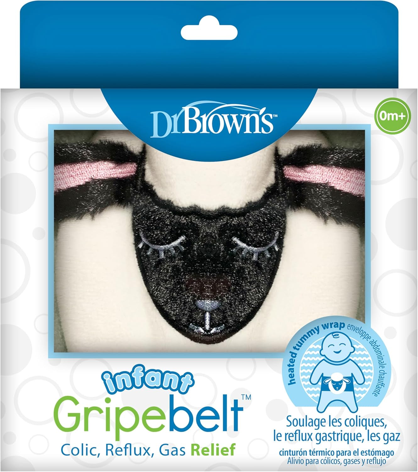 Dr. Brown'S Infant Gripebelt Heated Belly Band, Soothe Baby'S Tummy with Gentle Warmth and Compression, Lamb, 0M+