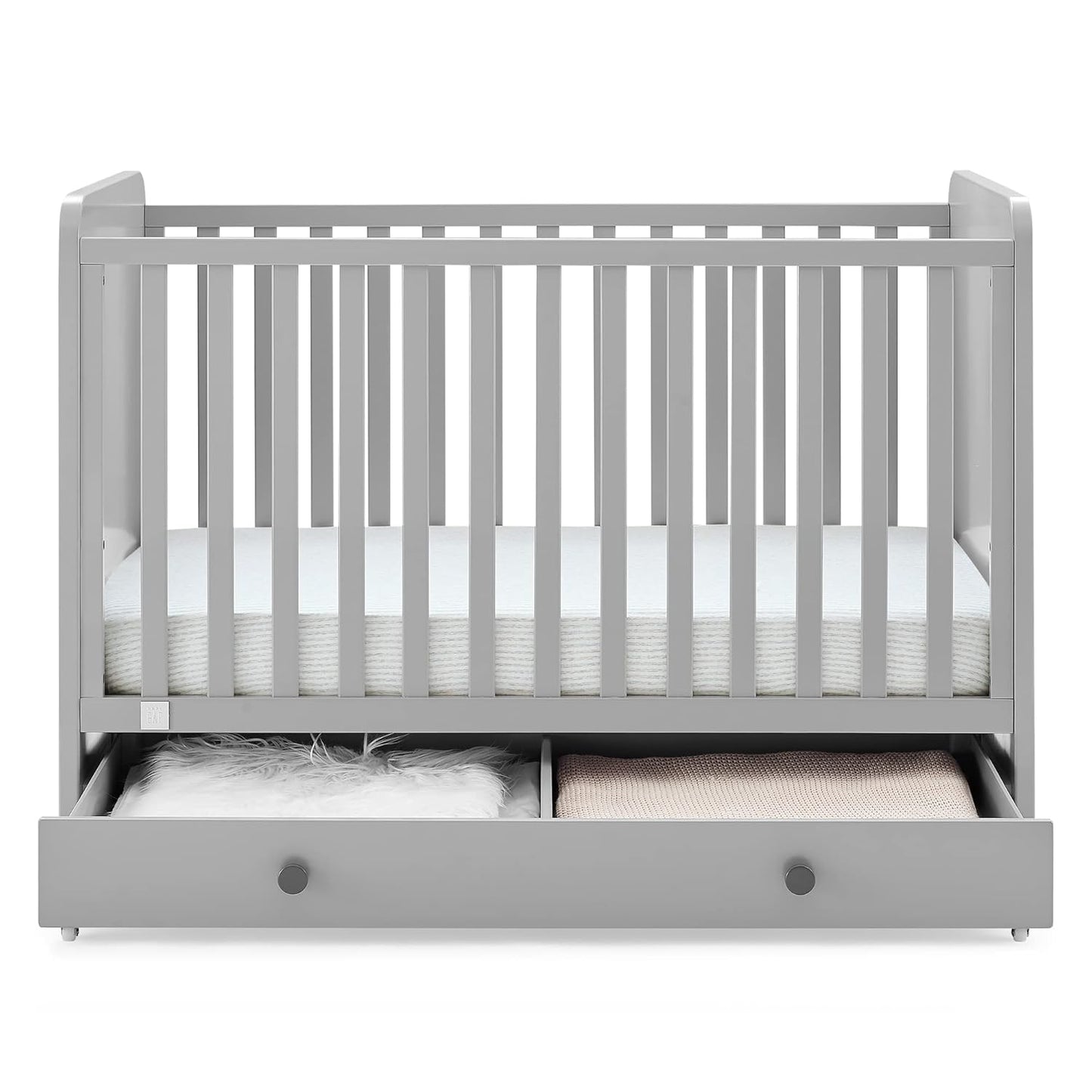 GAP Babygap Graham 4-In-1 Convertible Crib with Storage Drawer - Greenguard Gold Certified, Grey/Dark Grey