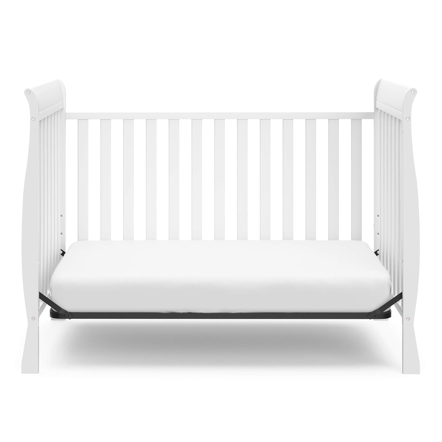 Storkcraft Maxwell Convertible Crib (White) – GREENGUARD Gold Certified, Converts to Toddler Bed and Daybed, Fits Standard Full-Size Crib Mattress, Classic Crib with Traditional Sleigh Design